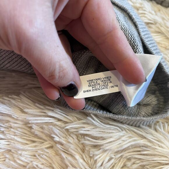 Vineyard Vines Hamilton Quarter Zip Sweater Mens Sz S Gray Cotton Knit Preppy - Picture 8 of 9